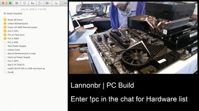 PC Build Stream Screenshot