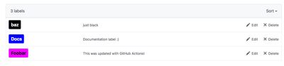 GitHub Actions Labels